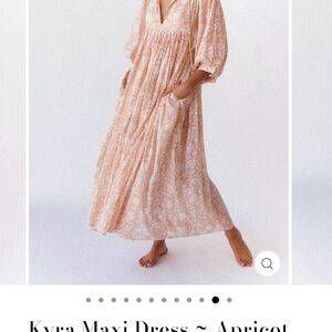 Daughters of India Peach Floral Maxi Dress